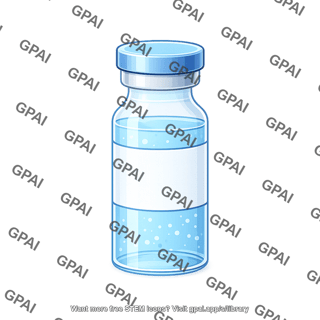 Injection vial small full liquid with label inverted 465