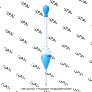 Volumetric pipette full liquid with pipette bulb