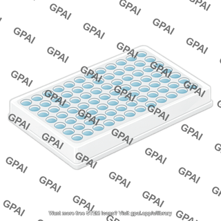 Open reservoir plate 96 well top view with liquid 337