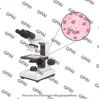 Microscope tissue sample stained