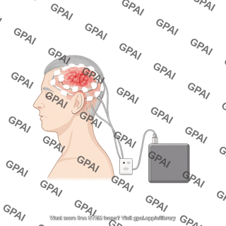 Adult male head lateral treating tumor with ttf device