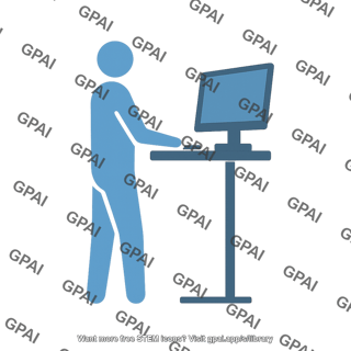 Person at a standing desk symbol