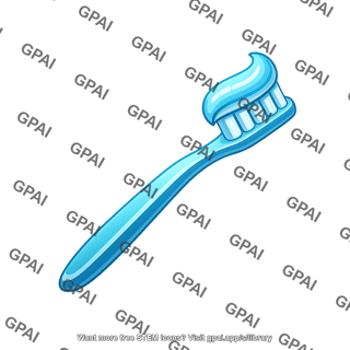 Toothbrush symbol with toothpaste