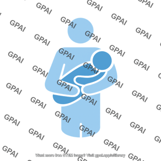 Parent holding child symbol