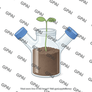 Arabidopsis seedlings in two armed pot