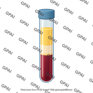 Cpt tube with cap blood after centrifugation