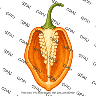 Habanero chili capsicum chinense half