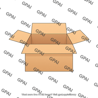 Cardboard box open front view