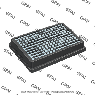Well plate 384 wells 3d black
