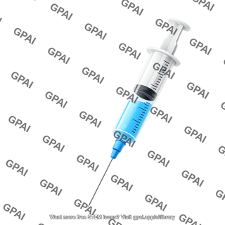 Medium sized graduated syringe cropped 10 degrees editable needle
