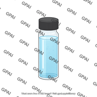 Small glass vial full fluid