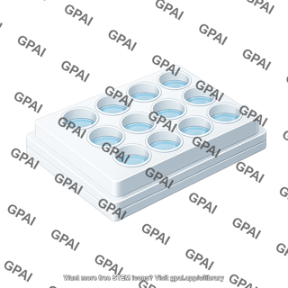 Well plate 12 wells 3d with label 02