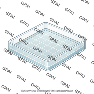 Petri dish square with grid empty