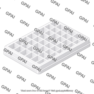 Q tray 6x8 grid top view empty 605
