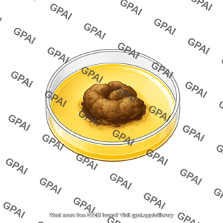 Petri dish with fecal matter top view