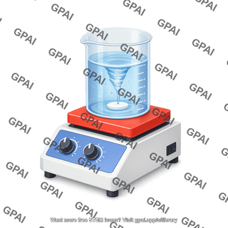 Magnetic stirrer with beaker and stir bar