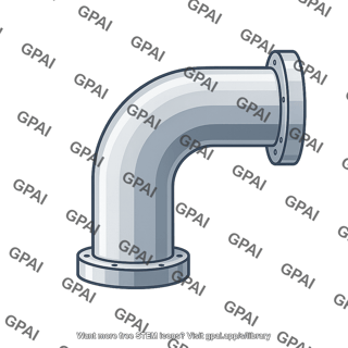 A segment of a pipe in a 90 degree elbow shape