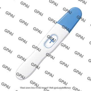 Pregnancy test positive with cap symbol