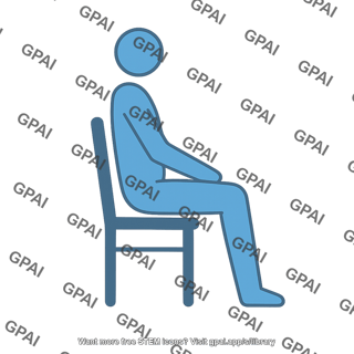 Person sitting symbol on chair