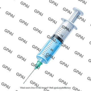 Large sized graduated syringe cropped 25 degrees editable needle