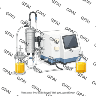 Tangential flow depth filtration 3 4 view with bioreactor and media bottle