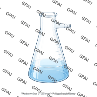 Filtering flask with liquid