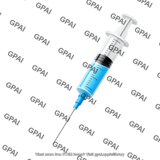 Medium sized syringe cropped 10 degrees editable needle