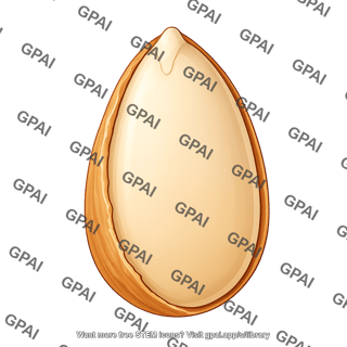 Almond seed half shelled