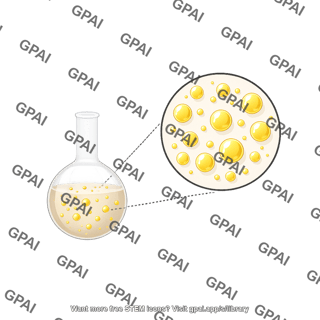 Round bottom flask with lipid callout from organic suspension