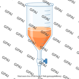 Graduated funnel with liquid