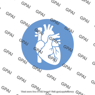Human heart on circle symbol