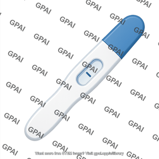 Pregnancy test negative with cap symbol