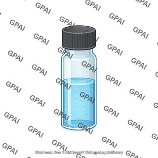Small glass vial half fluid