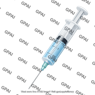 Large sized graduated syringe cropped 10 degrees editable needle