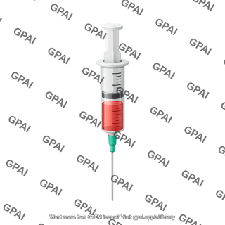 Medium sized graduated syringe cropped upright media liquid editable needle