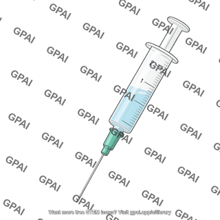 Small sized graduated syringe cropped 10 degrees editable needle