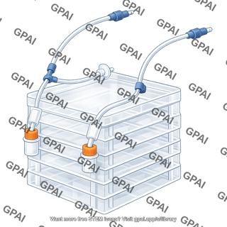 Layered cell culture vessel hyperstack 12 with cover 50