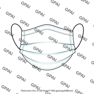Face mask disposable white with black strings