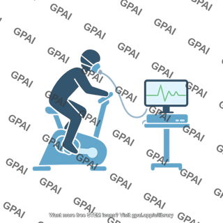 Aerobic testing on bicycle symbol