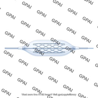 Angioplasty balloon inflated