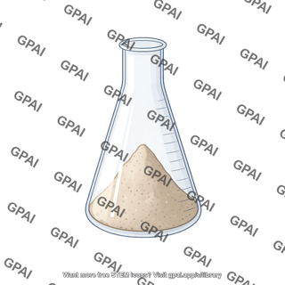 Erlenmeyer flask with powder