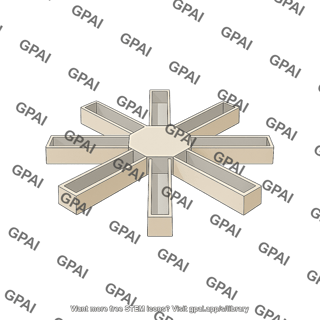 Radial arm maze 8 arms 3d