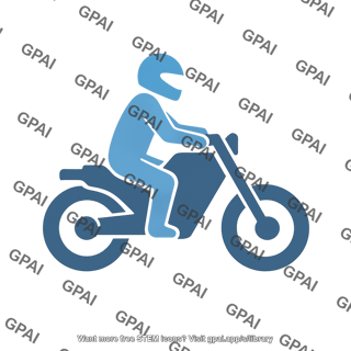 Motorcycle with rider symbol