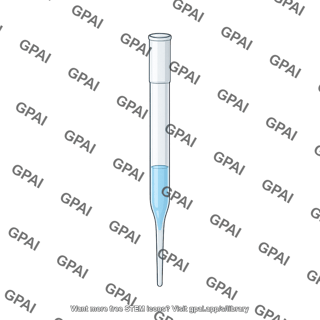 Pasteur pipette glass with liquid