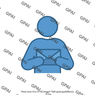 Person reading a letter symbol