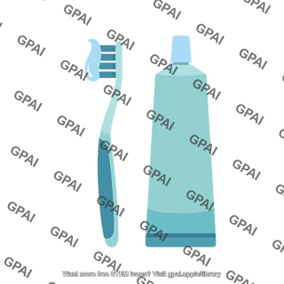 Toothbrush and toothpaste symbol