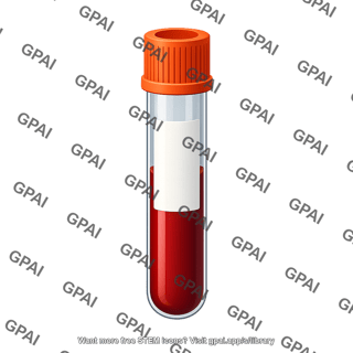 Blood vial with blood and label capped
