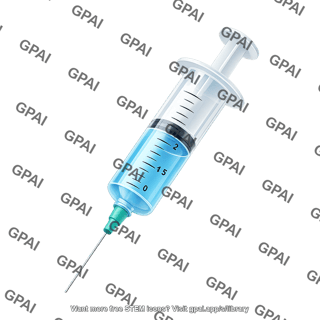 Large sized graduated syringe cropped upright editable needle