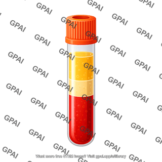 Blood vial centrifuged 3 with layers labeled capped