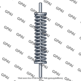 Supported helical compression spring